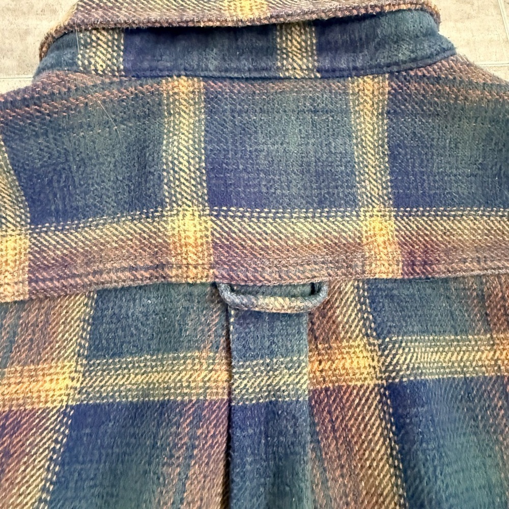 Men's Blue Yellow Plaid Flannel Long Sleeve Button Up Shirt Casual Outdoor - Picture 15 of 16